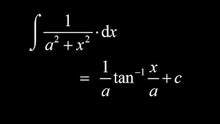 Derivation of the integral of 1a2x21aarctanxaC [upl. by Ardnik747]