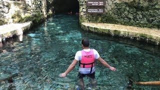 Xcaret Eco Park Riviera Maya Attractions Mexico Cancun Swimming In An Amazing Underground Cave River [upl. by Nav]