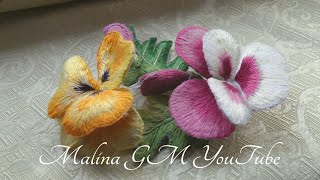 EMBROIDERY STUMPWORK How to embroider a Viola flower 🌺 [upl. by Marilou]