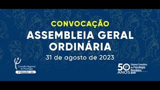 Assembleia Geral Ordinária 2023 do CRP03 [upl. by Aij]