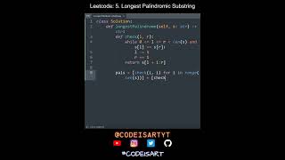 Leetcode 5 Longest Palindromic Substring in Python  Python Leetcode  Python Coding Tutorial [upl. by Hartley]