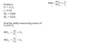 Intertemporal Choice Utility Maximization Over Two Time Periods [upl. by Kucik]