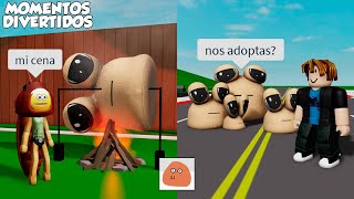 BROOKHAVEN MOMENTOS DIVERTIDOS VESTIDOS DE POU ROBLOX [upl. by Nisior]