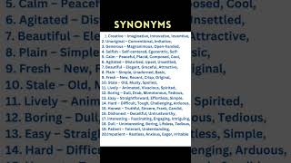 Synonyms words  20 Synonyms words in English  Common Synonyms words  What is Synonyms [upl. by Shanon]