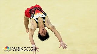 Daiki Hashimoto NAILS his floor routine in mens gymnastics team final  Paris Olympics  NBC Sports [upl. by Ynoffit]