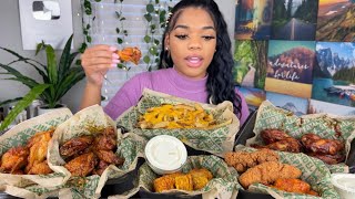 WINGSTOP MUKBANG  I TRIED RANCH FOR THE FIRST TIME 😩 [upl. by Ellehcar]