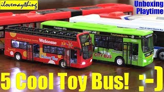 Kids TOY BUS Unboxing Review and Playtime 5 Toy Bus Playtime Fun Kids Toy Channel [upl. by Latoyia]