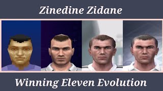 Zinedine Zidane  Stats Evolution  Winning Eleven 3 ao PES 6  PS1 e PS2 [upl. by Ahtnams]