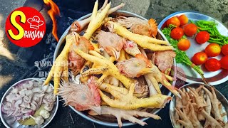 murgi ke panje aur sar ki curry masaledar🐔मुर्गे के सर पंजे को मसालेदार बनाये🔥🔥chicken feet and head [upl. by Files]