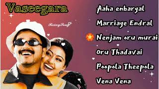 Vaseegara Full movie Songs  Song Collection Jukebox  Vijay  Sneha love [upl. by Mossman462]