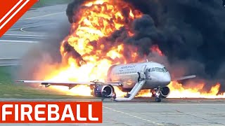 Fireball  Aeroflot 1492 crashes onto the runway in Moscow [upl. by Jackelyn]