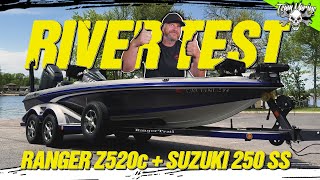 RANGER Z520c w NEW SUZUKI 250 SS RIVER TEST [upl. by Irahs]