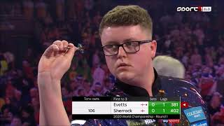 31 Ted Evetts vs Sherrock Fallon 2020 PDC World Darts Championship 2019 1217 Round 1 [upl. by Amme]