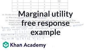 Marginal utllity free response example  APⓇ Microeconomics  Khan Academy [upl. by Kries296]