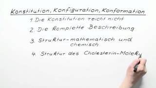 Konstitution Konfiguration Konformation  Chemie  Organische Chemie [upl. by Nnylaj]