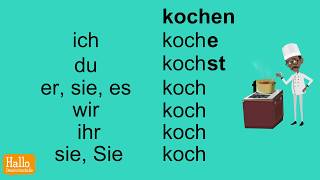 Deutsch lernen A1  Verben im Präsens konjugieren [upl. by Ramor240]