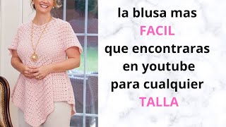 crochet blusa en todas las tallas how to do bluse crochet subtittles in several lenguage [upl. by Anivas]