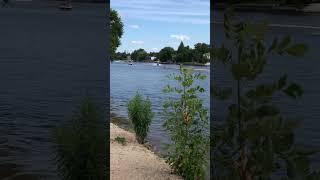 Swimming at Wasaga beach in the Nottawasaga River warning beach beachwalk beachvideo [upl. by Lem911]