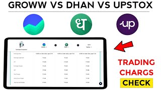 Groww vs Dhan vs Upstox Trading 2024  Brokerage Comparison  Best Trading Apps in India [upl. by Ahseihs]