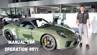 How To Operate The 2019 911 Speedsters Top 🚗 The Ultimate Sports Car Takes A Dive Into Its Heritage [upl. by Iglesias]