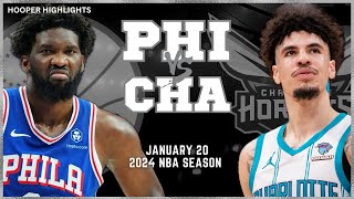 Philadelphia 76ers vs Charlotte Hornets Full Game Highlights  Jan 20  2024 NBA Season [upl. by Luciana282]