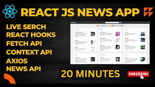 How to Build a News App with React  How to Create News App using React  Fetching API  News API [upl. by Gussy]