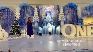 Frozen theme birthday decoration  Elsa and Anna  birthday party decorations [upl. by Farlay]