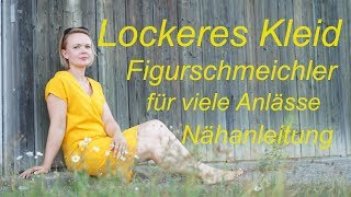 Kleid VAusschnitt  FIGURSCHMEICHLER  Nähanleitung für Fortgeschrittene [upl. by Oidgime367]