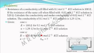 Problem 1 on molar conductivity Electrochemistry part 54 for CBSE class 12 JEE IIT [upl. by Duffy]