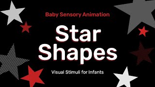 Calming Baby Sensory  Star Shapes  Black and White and Red [upl. by Warrick]