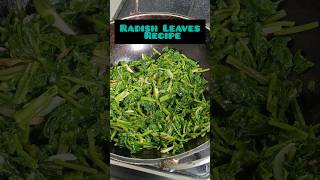 Radish leaves Recipe  Cooking Style shorts [upl. by Ahtekal]