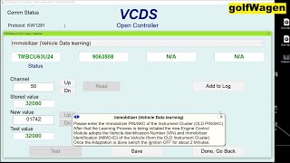 VW engine ecu swap immobilizer vehicle data learning [upl. by Nosraep256]