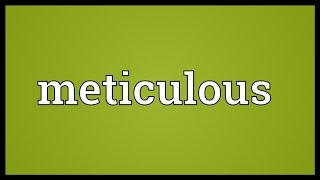 Meticulous Meaning [upl. by Wehner]