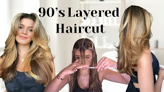 HOW TO CUT VOLUMINOUS LAYERS INTO YOUR OWN HAIR [upl. by Aemat]