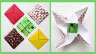 How to fold an Origami Envelope  Menko  Sobre Cuadrado [upl. by Zanlog422]