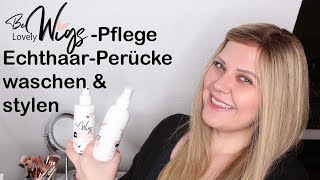 Perücke waschen amp stylen  Echthaarperücke mit BeLovely Wigs Haarpflege [upl. by Seagraves]