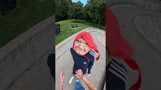 Who’s Grandma is this😳 scary skatepark scooter skit comedy funny [upl. by Church]