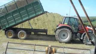 same tractors harvesting pit silage cork ireland may 2009 [upl. by Airdnua936]