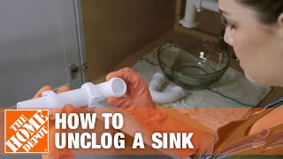 How to Unclog a Kitchen Sink  The Home Depot [upl. by Mckenzie412]