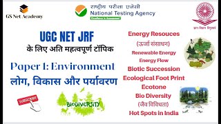 UGC NET JRF Paper1 Environment Energy Resources Renewable Ecotones Bio Diversity [upl. by Soule]