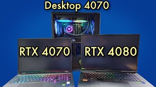 Mobile RTX 4070 amp RTX 4080 Vs Desktop RTX 4070  DONT buy a 4070 gaming Laptop [upl. by Per984]