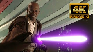 Star Wars Revenge of the Sith 2005  Mace Windu vs Palpatine  4k [upl. by Ojillib590]