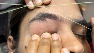 Full growth eyebrow threading  1st time eyebrow threading eyebrowtutorial [upl. by Leira]