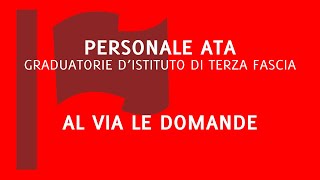 Graduatorie ATA terza fascia 2021 al via la presentazione della domanda [upl. by Schonfield]