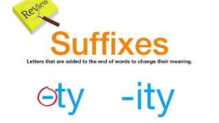 Suffixes ty ity [upl. by Lapo]