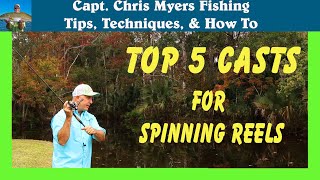 How to cast a Spinning Reel  Top 5 casts every spin fisherman should know [upl. by Ariem]