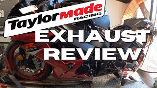 GSXR 750 Taylormade Exhaust Review and Dyno Test Before and After ECU FLASH [upl. by Heinrik963]