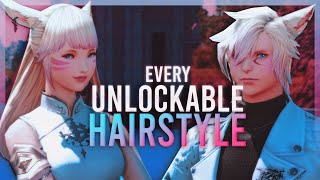 Every Unlockable Hairstyle in FFXIV  615 Updated  FFXIV Showcase [upl. by Shifra907]