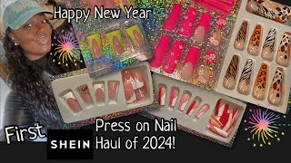 2024 Shein press on nails haul  shein haul  shein nails  Happy New Year 🎉 [upl. by Shaner854]