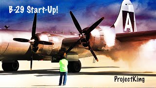 Bomber B29 StartupTakeOff Landing [upl. by Ibrek]